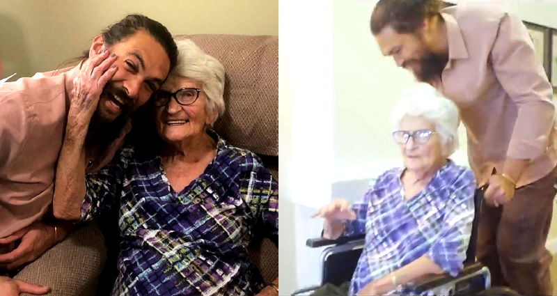 ‘Aquaman’ Star Jason Momoa Melts Everyone’s Hearts with a Visit to His Grandma