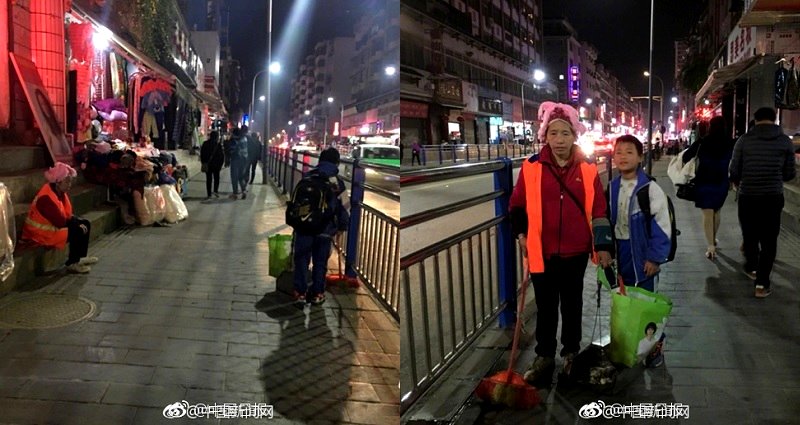 11-Year-Old Boy Wins Hearts Online for Helping Mother Clean the Streets