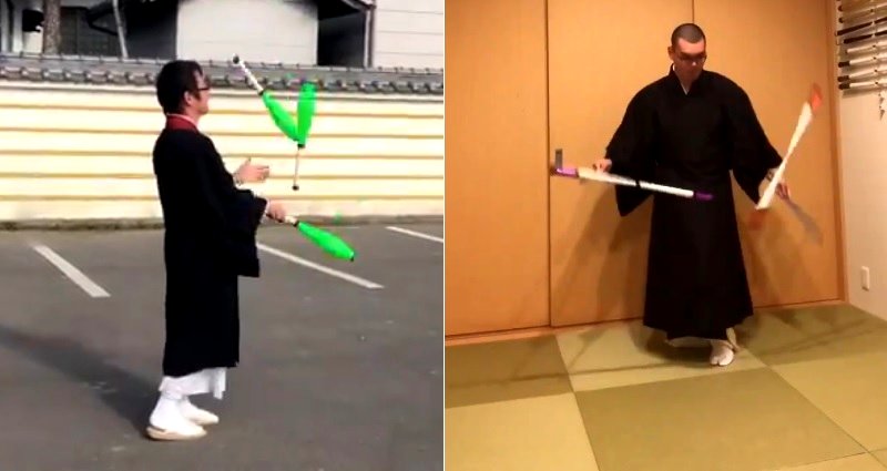 Japanese Monks Take on ‘I can do this in monks’ robes’ Challenge