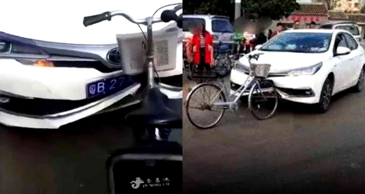 ‘Indestructible’ Bike Wrecks Car’s Front Bumper After Bizarre Collision
