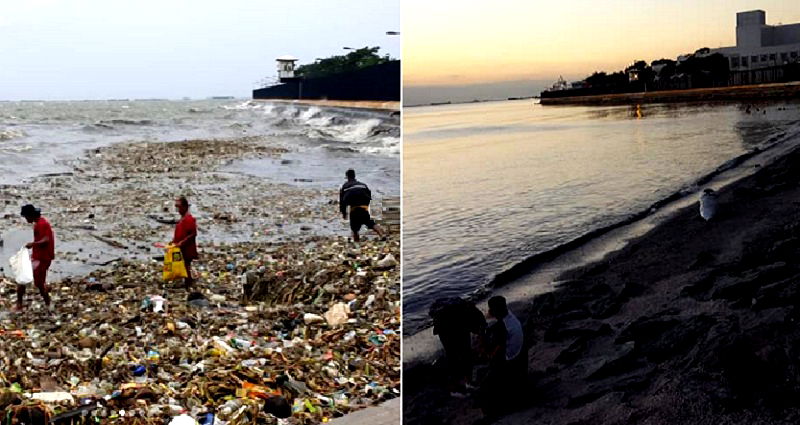 5,000 Volunteers Collected 45 Tons of Garbage From Manila Bay in 1 Day and the Result is Incredible