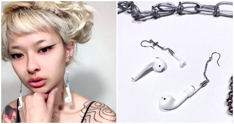Woman Creates Genius Airpod Earrings So She Never Loses Them Again
