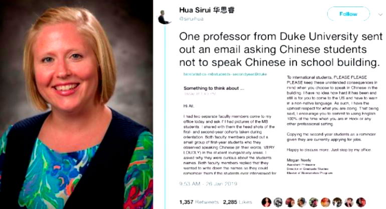 Duke University Professor Has ‘Deep Regret’ After Urging Students Not To Speak Chinese