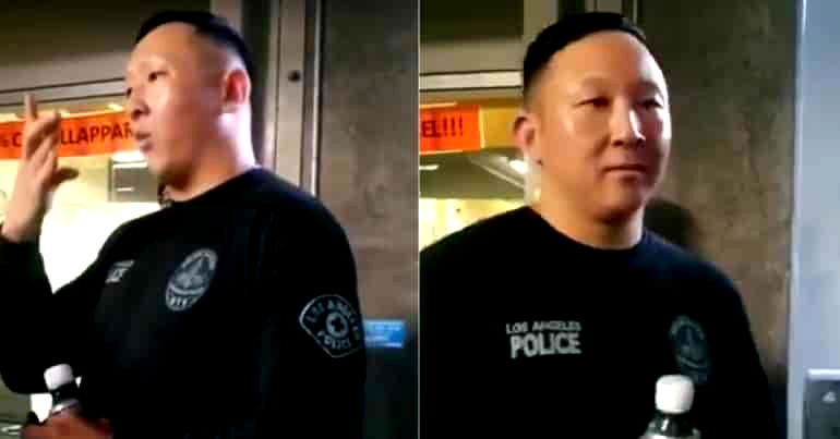 Asian Man in LAPD Shirt Yells ‘White Power’ at Black Lives Matter Protesters