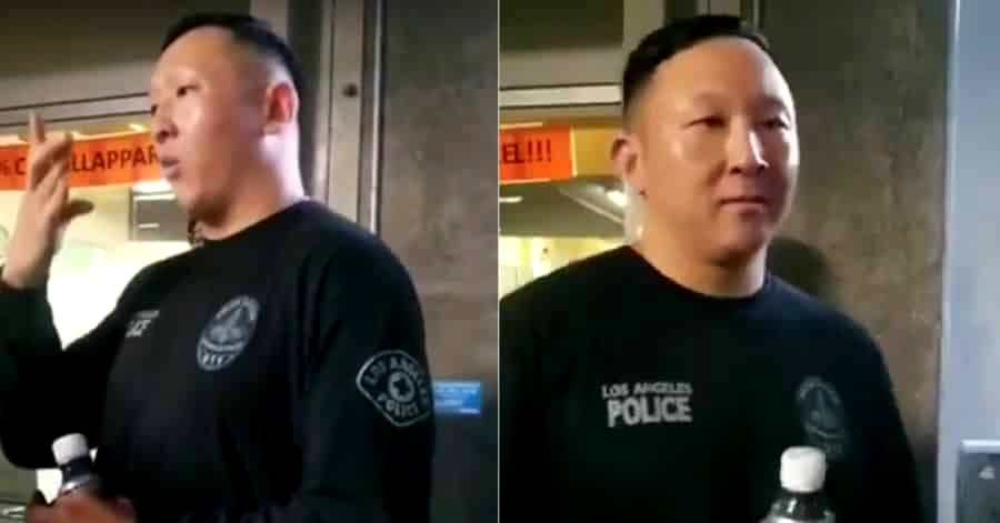 Asian Man in LAPD Shirt Yells ‘White Power’ at Black Lives Matter Protesters