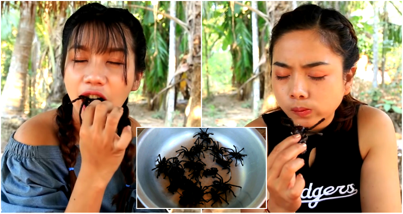 Cambodian YouTubers Casually Prepare Huge Spiders to Eat with Beer