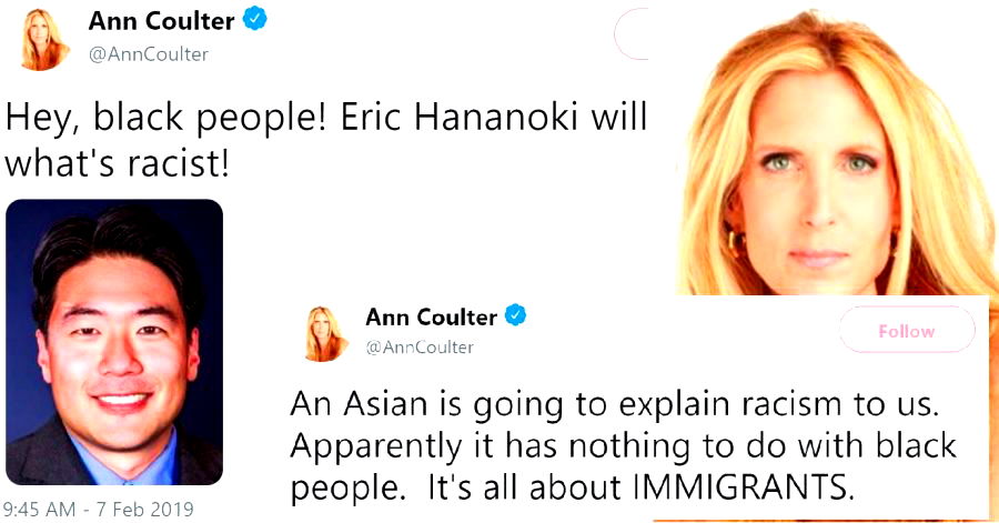 Ann Coulter Attacks Asian Reporter on Twitter Because Apparently Asians Can’t Talk About Racism