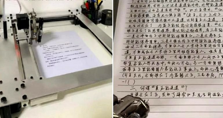 Chinese Mom Catches Daughter Using Writing Robot to Do Homework and Now Everyone Wants One