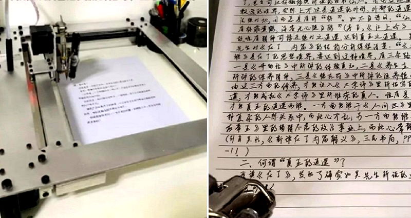 Chinese Mom Catches Daughter Using Writing Robot to Do Homework and Now Everyone Wants One