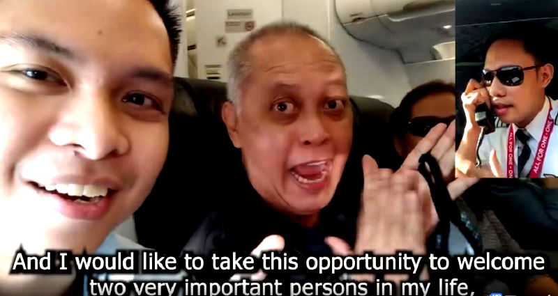 Filipino Pilot Surprises Parents With Touching Announcement Before Their First Flight Together