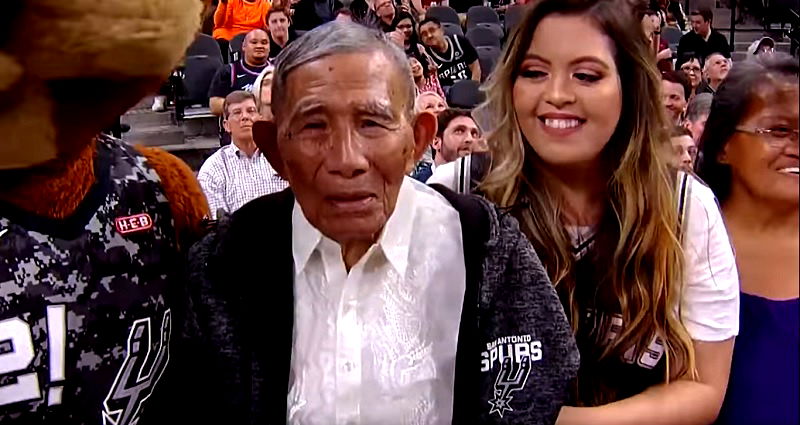 San Antonio Spurs Pay Tribute to 103-Years-Old Filipino-American WWII Veteran