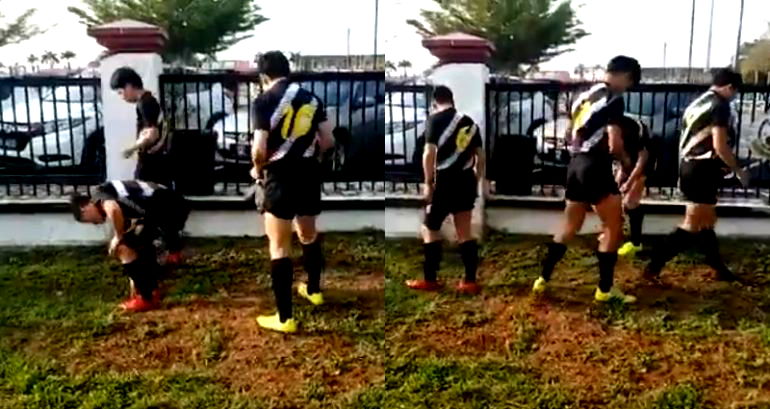 Japanese Rugby Players Clean Up Field After Losing Match in Malaysia