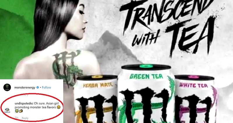 Monster Fetishizes Asian Woman to Sell Their New ‘Dragon Tea’ Drinks