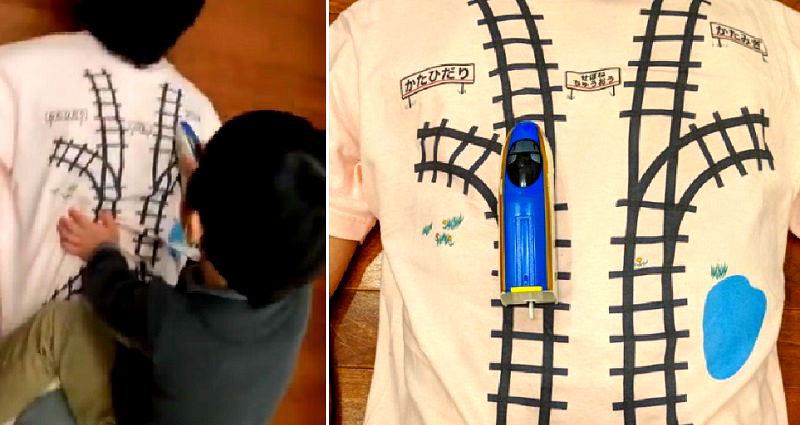 Japanese Dad’s Ingenious T-Shirt Tricks His Kids Into Giving Him a Back Massage