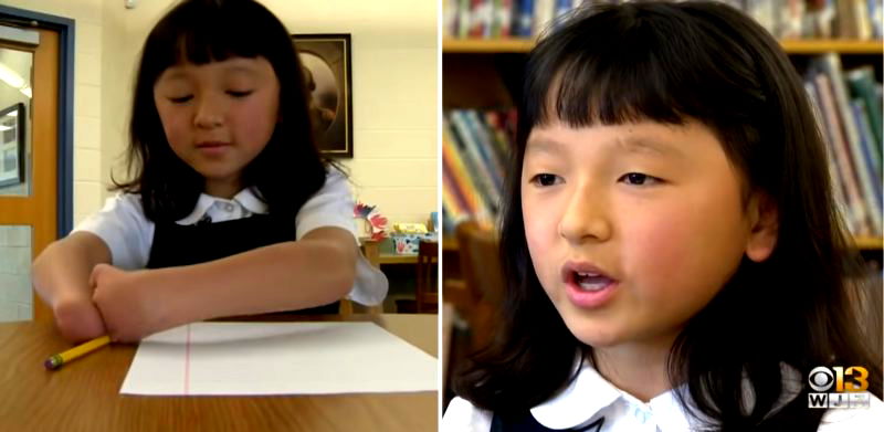 Girl Born Without Hands Wins National Handwriting Contest