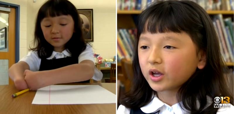 Girl Born Without Hands Wins National Handwriting Contest