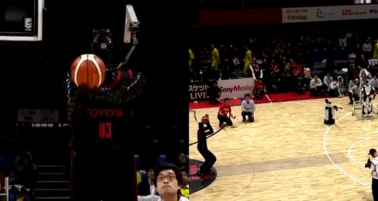 Japanese Robot Flawlessly Drains Half-Court Shot