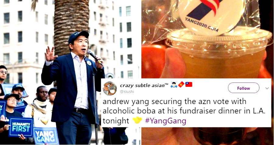 Andrew Yang Has Been Serving Alcoholic Boba at His Fundraisers and I Only Just Found Out