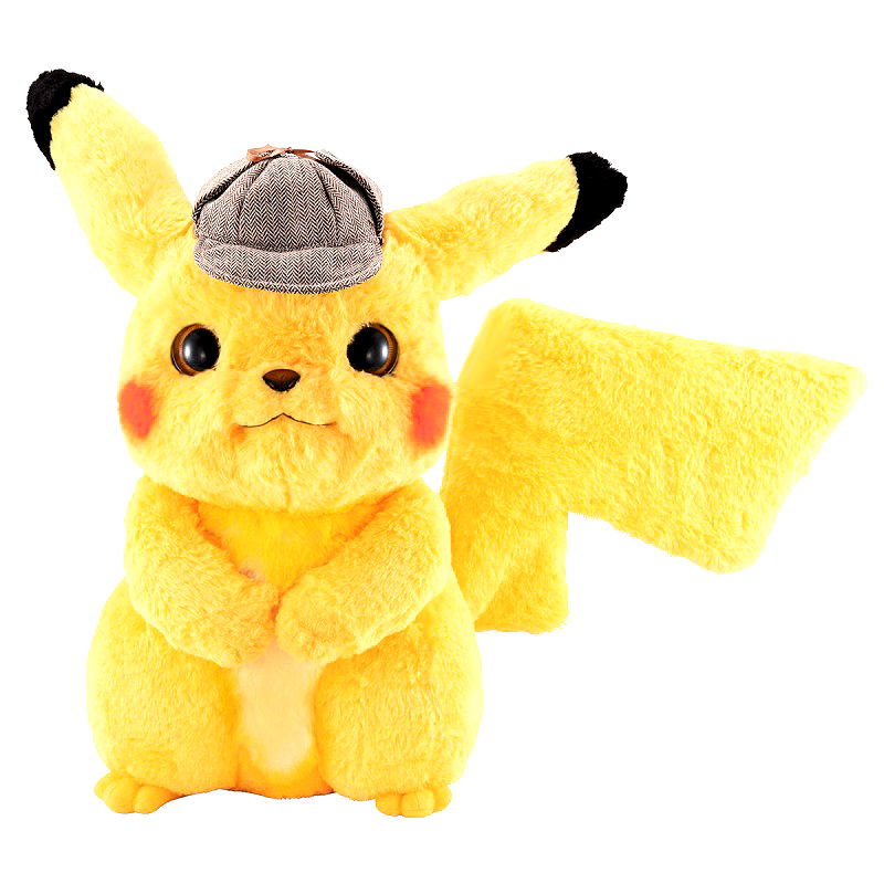 A new life-sized plushie of “Detective Pikachu” with adjustable arms, legs, ears, and tails is now available for order online.