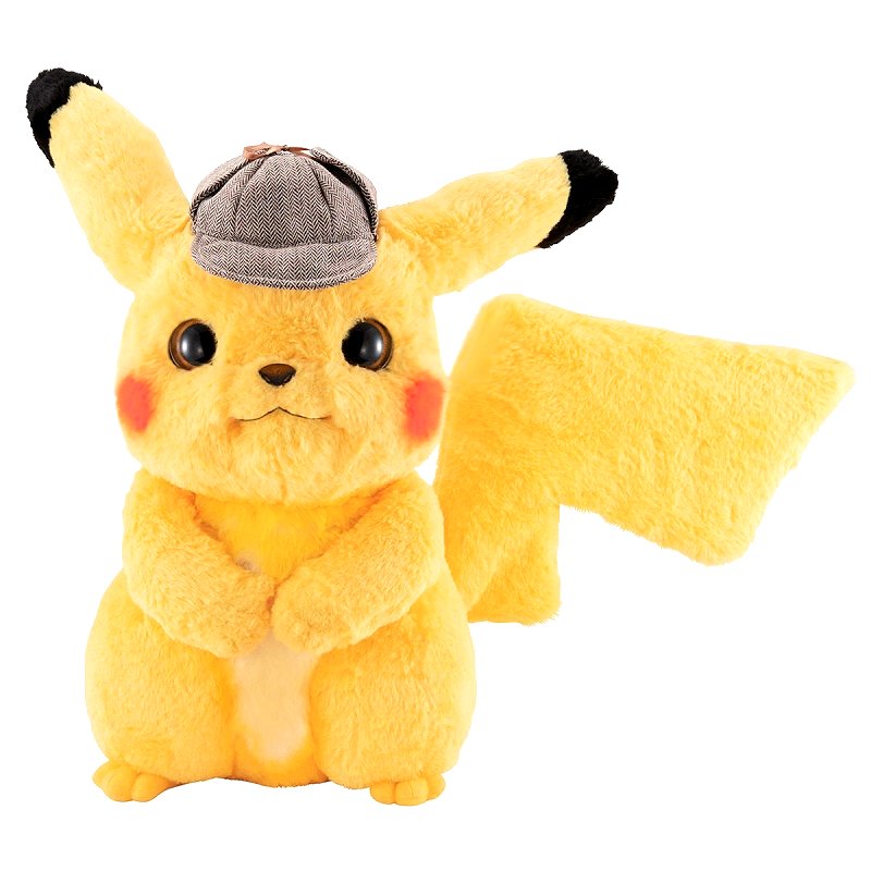A new life-sized plushie of “Detective Pikachu” with adjustable arms, legs, ears, and tails is now available for order online.