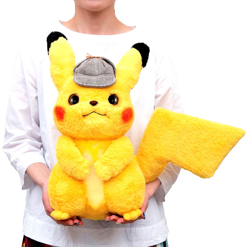 A new life-sized plushie of “Detective Pikachu” with adjustable arms, legs, ears, and tails is now available for order online.