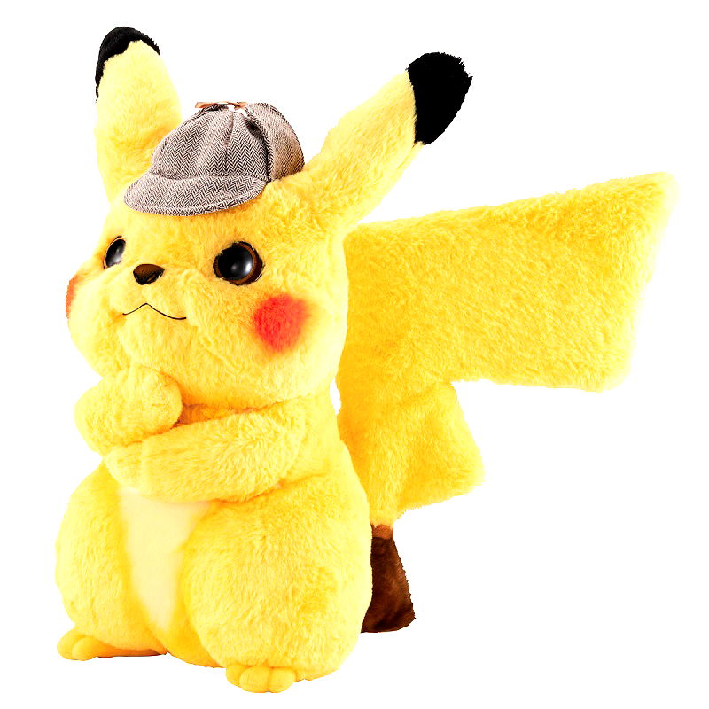 A new life-sized plushie of “Detective Pikachu” with adjustable arms, legs, ears, and tails is now available for order online.