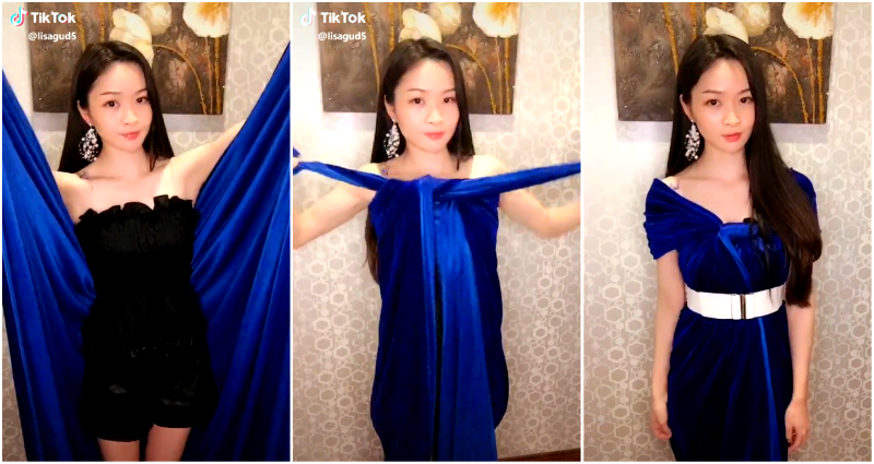TikTok Star Can Turn Tablecloths Into Incredible Party Dresses in Seconds