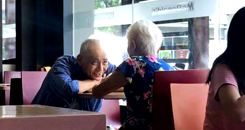 Elderly Man Looking at His ‘Date’ in McDonald’s Sparks Hope That Love Exists