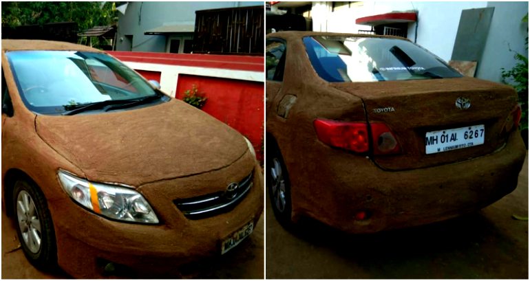 Indian Woman Covers Car in Cow Dung to ‘Protect’ It From 113 Degree Heat