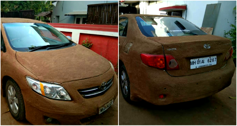Indian Woman Covers Car in Cow Dung to ‘Protect’ It From 113 Degree Heat