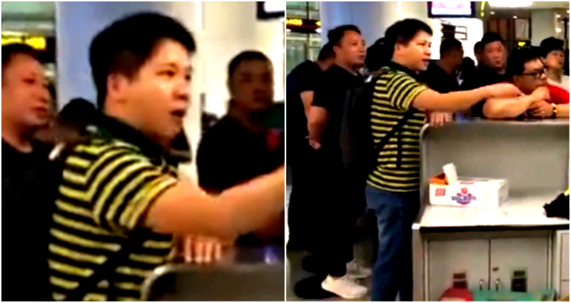 Passenger Demands Airport Staff Kneel to Apologize for Flight Delay Because of Bad Weather