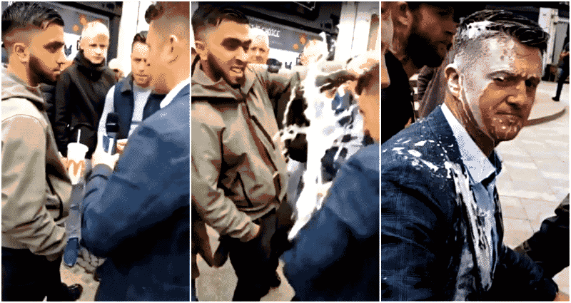 Asian Man Douses Far-Right Activist With Milkshake, Brings All the Neo-Nazis to the Yard