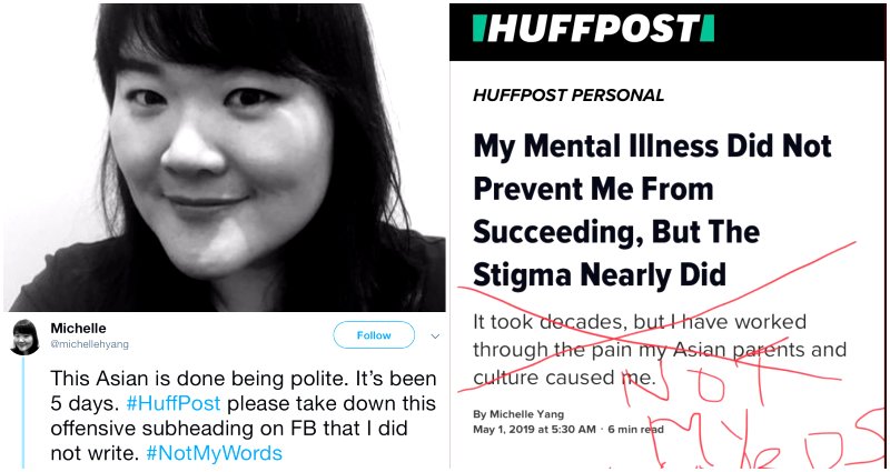 HuffPost Hijacks Asian Woman’s Story on Mental Health Stigma with Racist Sub-Heading