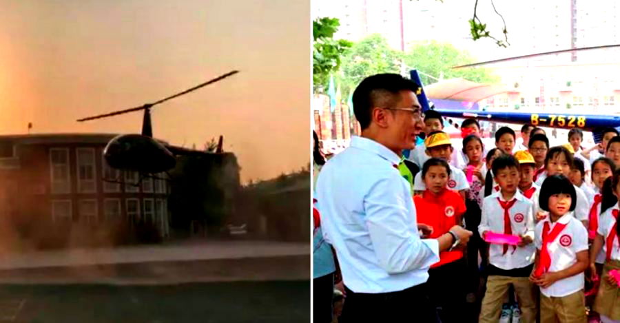 Rich Chinese Dad Flies Helicopter to Daughter’s School, Swears He’s Not Flexing