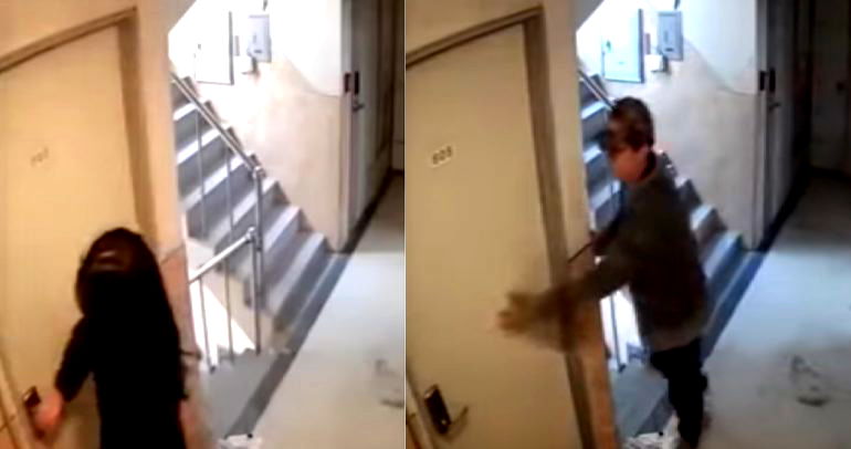 Disturbing Video Reveals Korean Woman Narrowly Escaping Stalker