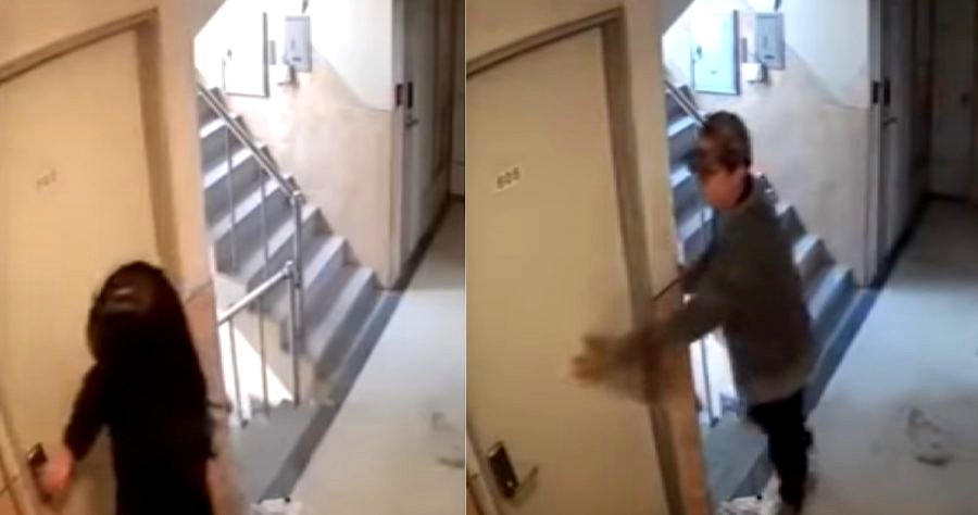 Disturbing Video Reveals Korean Woman Narrowly Escaping Stalker