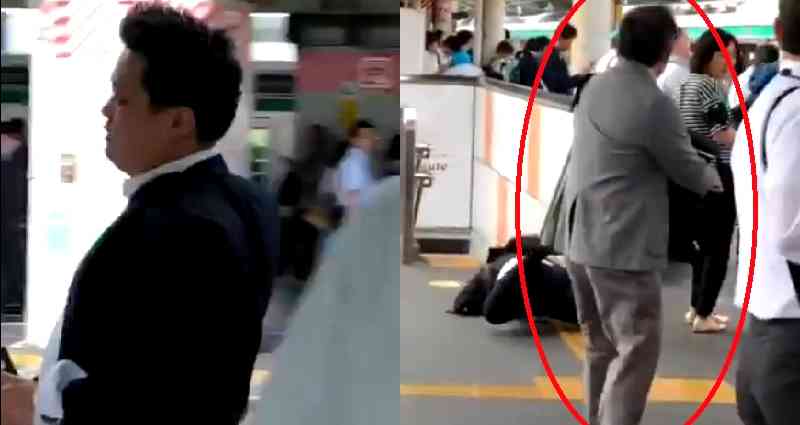Train Groper Caught on Video Getting Tripped While Running from Victims