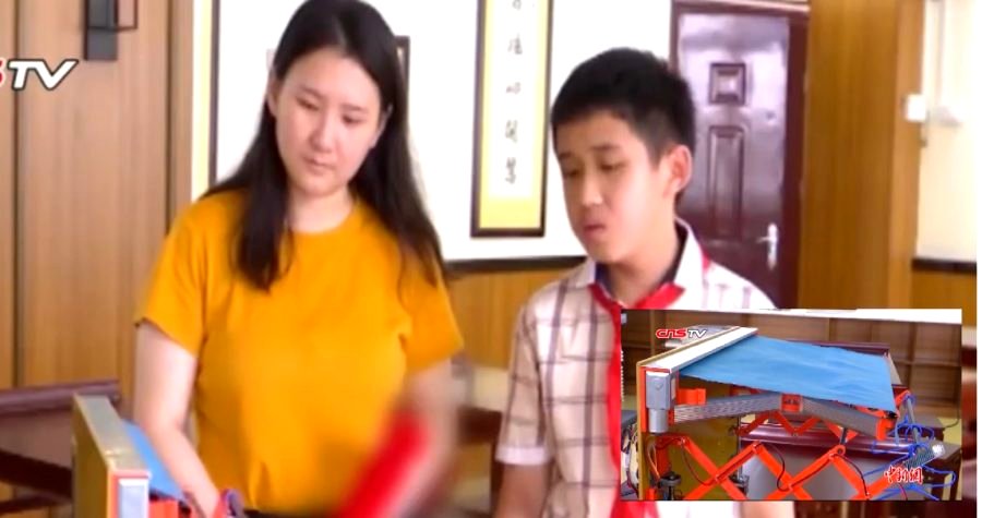 Chinese Boy Invents Automatic Drying Rack That Detects Rain After Getting Yelled at By Mom