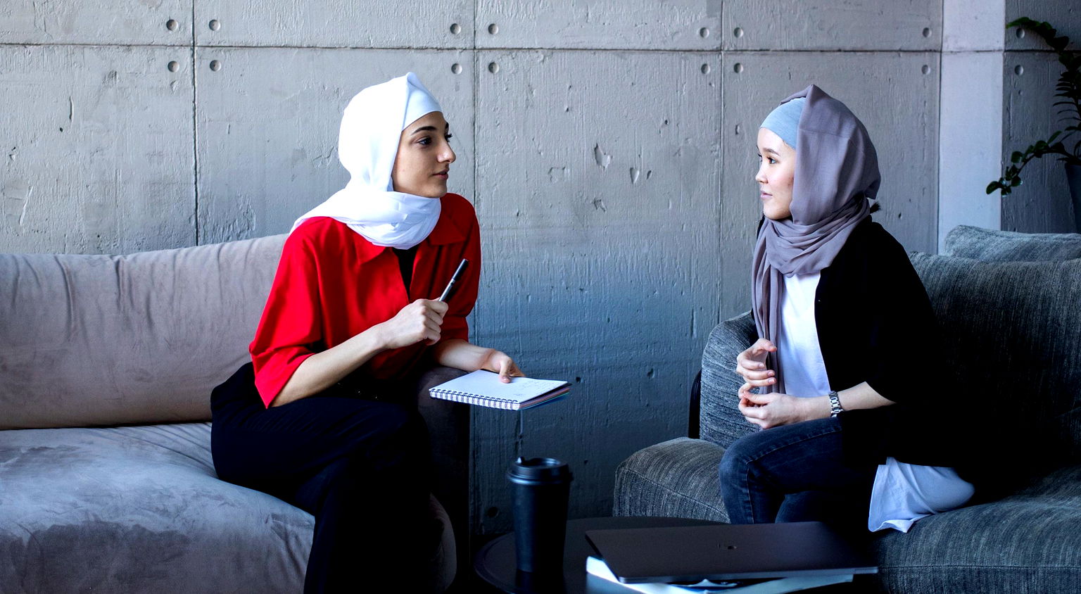 woman talking to therapist