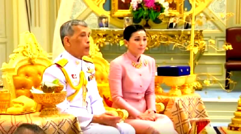 The Thai king has turned the deputy head of his personal security detail into a queen by marrying her.