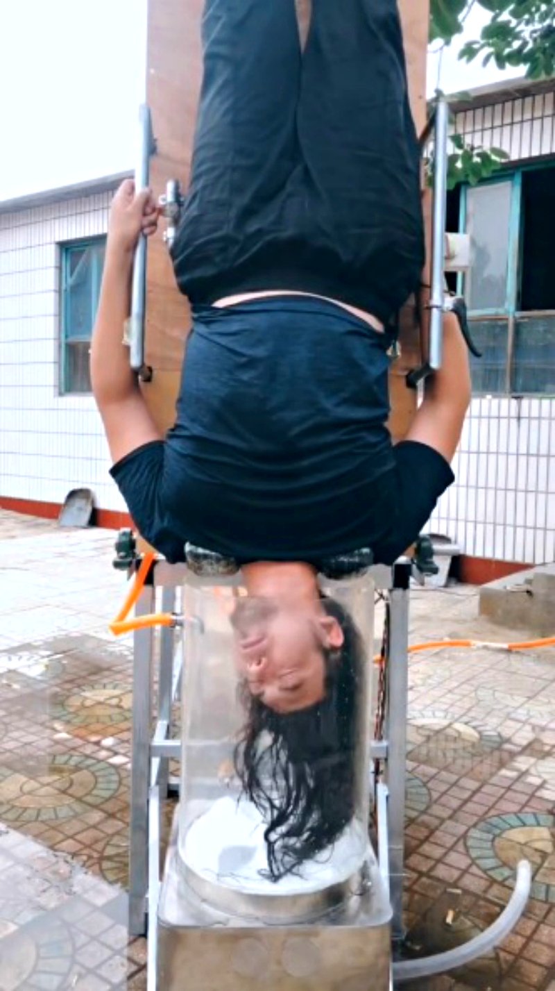 An inventor in China has gone viral on social media after creating a hair washing machine that forces users to go upside down if they actually want to see it work.