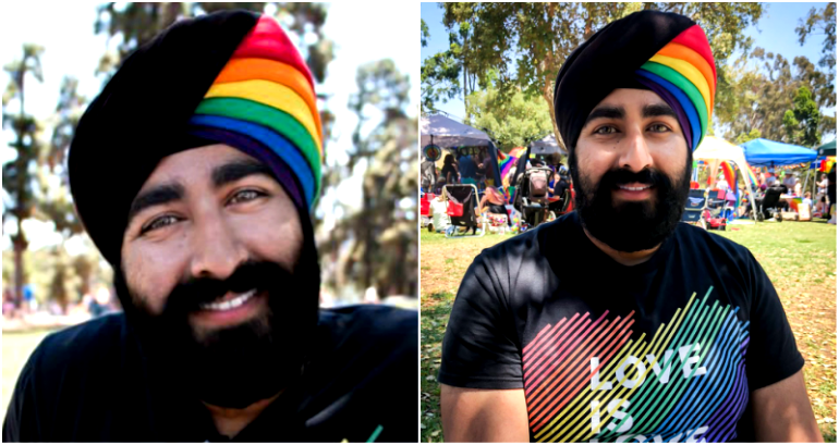 Sikh Man Designs Epic Rainbow Turban for Pride Month