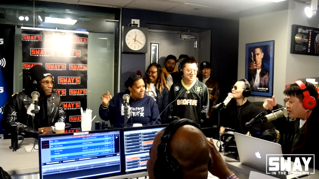 A Chinese rap group called Number 4 guest starring on the radio show “Sway in the Morning” was quickly called out by the hosts of the show for their use of the n-word in a freestyle rap.