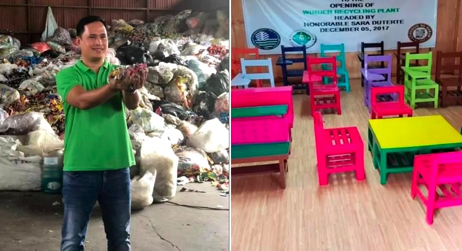 Filipino Engineer Uses Recycled Plastic Waste to Create Chairs for Schoolchildren