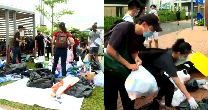 Young Hong Kong Protesters Clean Up the Mess Left By Protest