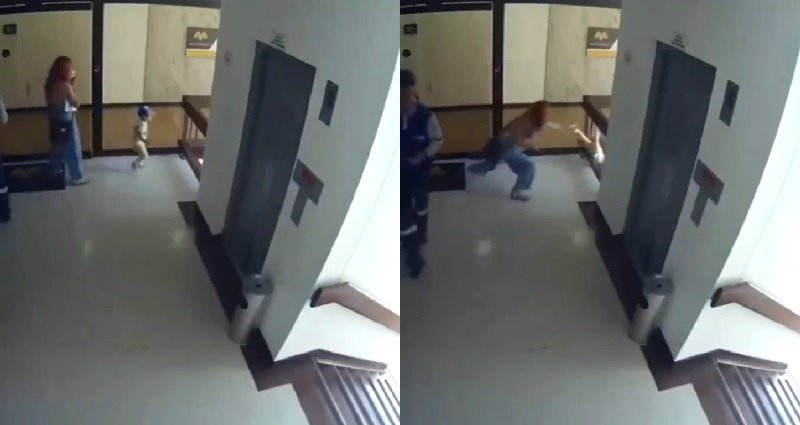 Woman’s Incredible Mom Reflexes Save Child from Falling Over Ledge