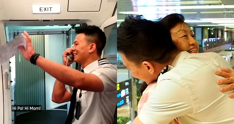 Wholesome Pilot Switches Shifts to Surprise His Parents on Flight to Singapore