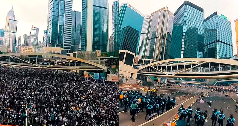 Drone Footage of Hong Kong’s Protest Shows Epic ‘Battle’ on the Streets