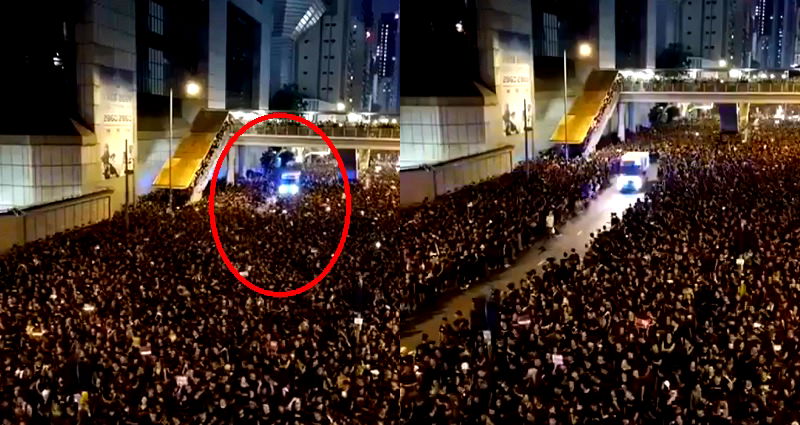 Hong Kong Protesters Praised After Parting to Make Way for an Ambulance