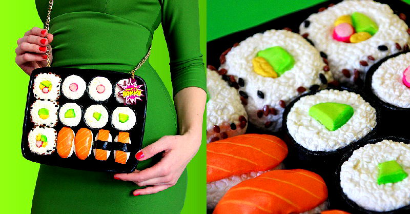 Rommy Kuperus is a Dutch designer who creates delicious-looking handmade bags, purses, necklaces, brooches, and bowties inspired by food.